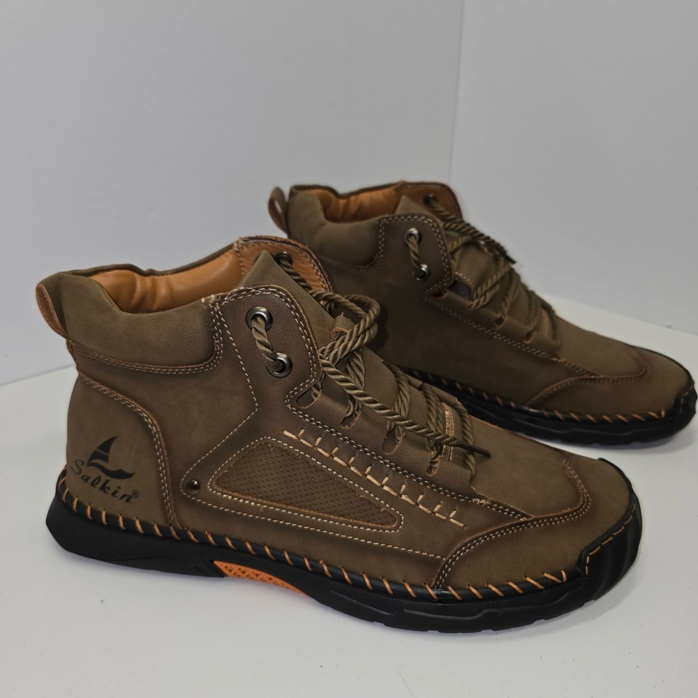 Salkin Hiking‎ Boots 2 Pair Lace-Up Brown and Green Men’s EU 45 - Picture 4 of 12